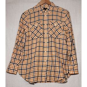 J. Crew Womens Top Size 6 Boyfriend Shirt Topaz Plaid Button Down Mustard G9912